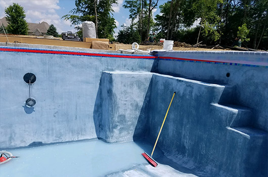 Concrete Pool Process Brushing